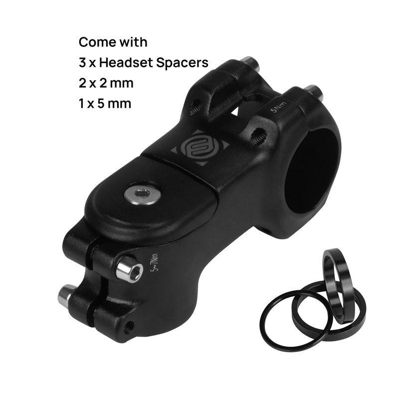 FIFTY-FIFTY Bike Stem with 31.8mm Bar Clamp, 7 Degree Aluminum Alloy Bicycle Handlebar Stem for 1-1/8" Steer Tube, Suitable for Mountain, Road, E-MTB (60mm)