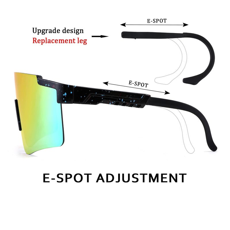 YuJian Sports Sunglasses for Men Women Youth Baseball Softball Sunglasses UV400 Protection Cycling Glasses (Black/Red)