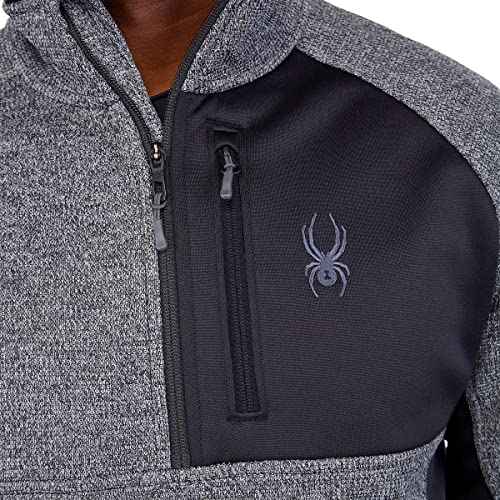 Spyder Men's Half Zip Sweater Gait Knit Pullover Jacket (as1, Alpha, xx_l, Regular, Regular, Gray)