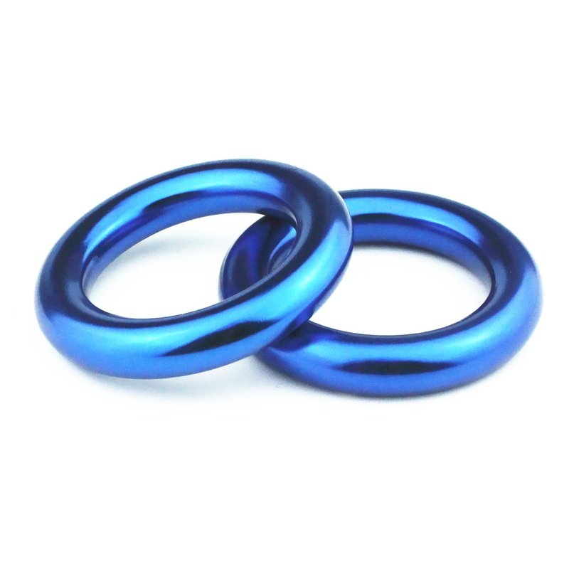 PROND Aluminum Rappel Ring, Climb Perfect Tension Aluminum Alloy O-Ring, 23KN Rappel Rings for Rock Climbing Arborist and Hammock (Blue - 5 Pcs/Pack)