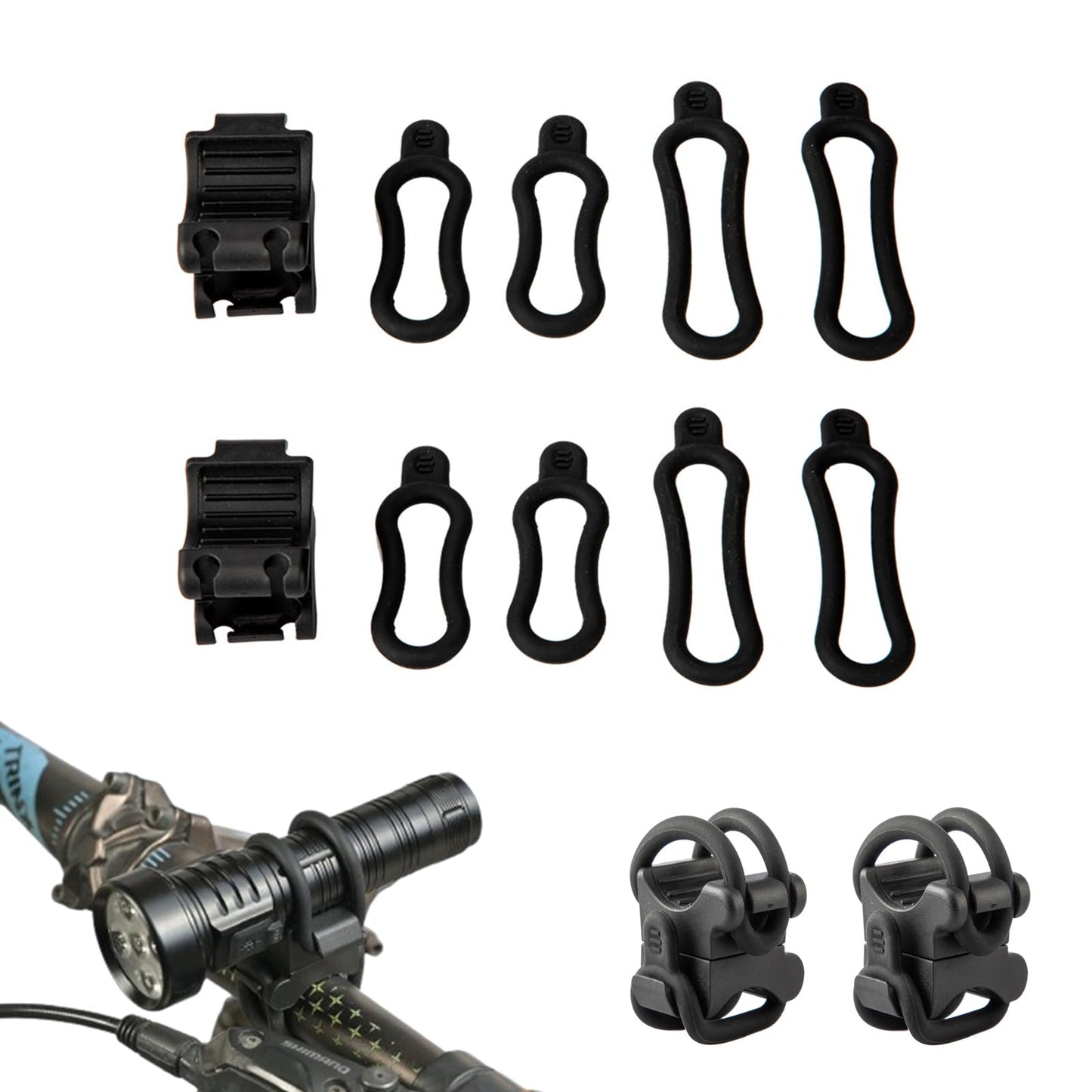NXPpiULeh 2 Set Universal Bike Light Mount Adjustable Bike Flashlight Mount Bicycle Light Bracket for Bicycle Accessories