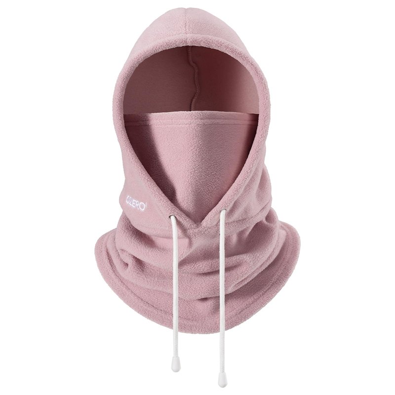 OZERO Balaclava Ski Face Mask: Windproof & Thermal Ski Mask for Men and Women, Convertible Balaclava Hood Full Head Cover Scarf Neck for Cold Weather Pink