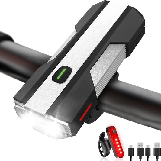 Voph Bike Lights, 6+4 Modes Rechargeable Type-C Bike Light for Night Riding, Anti-Dazzle High Lumen LED Bike Lights Front and Rear, Bicycle Light Set Front and Back for Kids, Cycling, Biking, Road