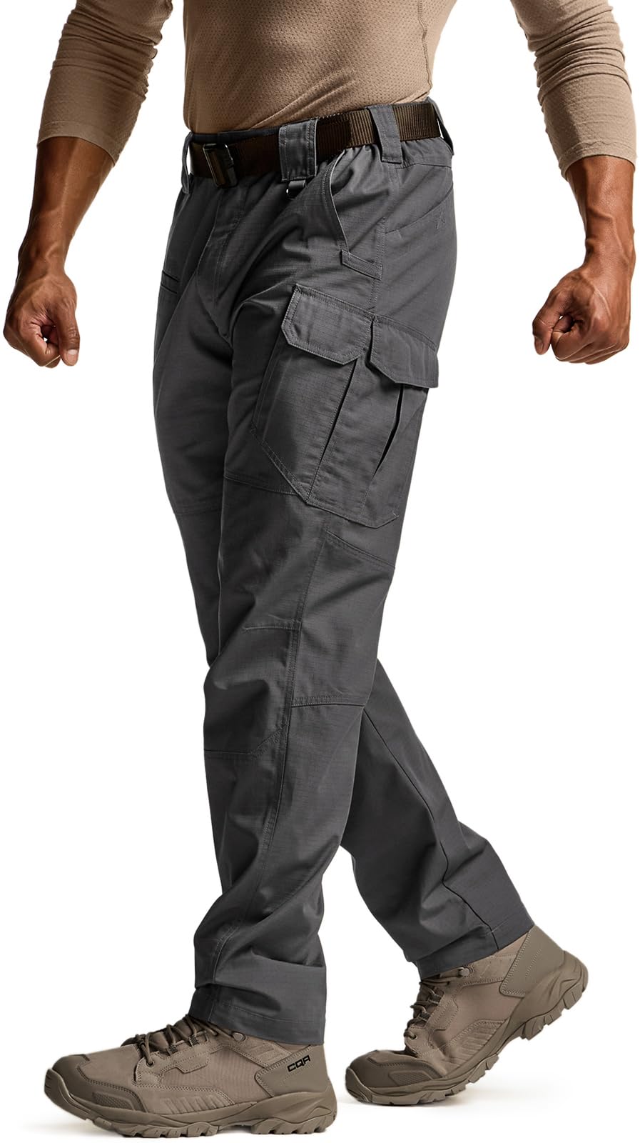 CQR Men's Tactical Pants, Water Resistant Ripstop Cargo Pants, Lightweight EDC Work Hiking Pants, Outdoor Apparel, Raider Mag Pocket Charcoal, 36W x 34L