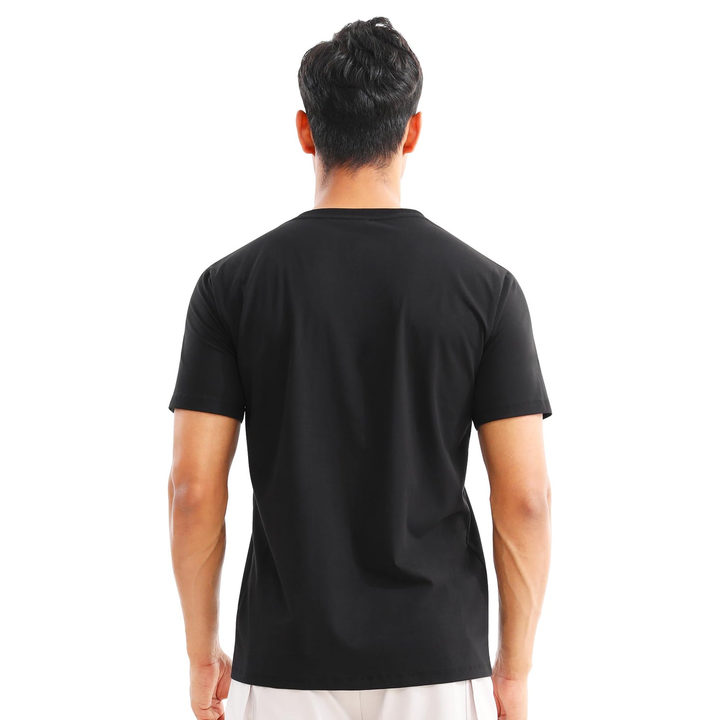 BROKIG Mens TDry Gym Workout Crew T-Shirt, Athletic-Fit Comfortable Short Sleeve Sports Shirts Men(Black, Medium)