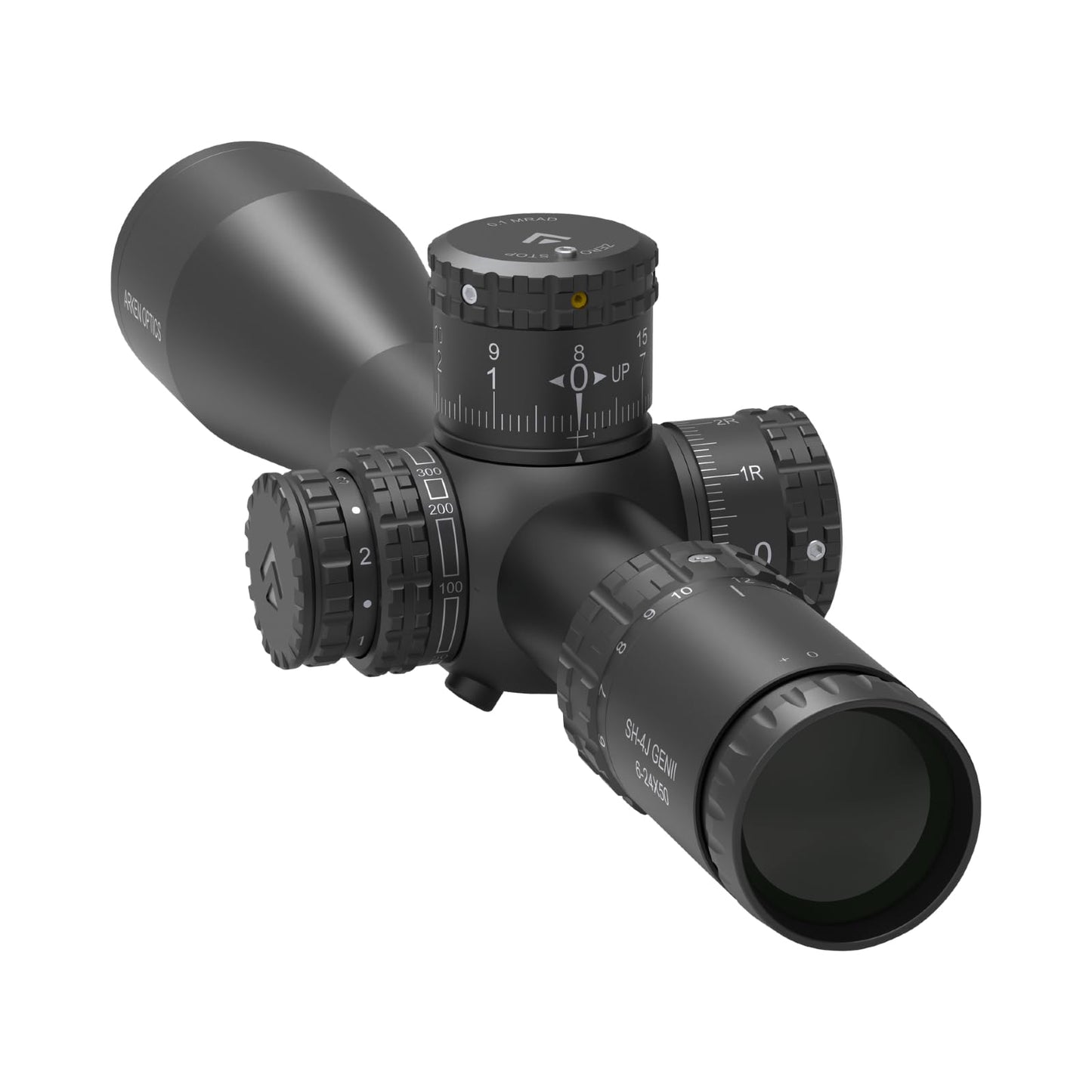 Arken Optics SH4J 6-24X50 Rifle Scope FFP MOA VPR Illuminated Reticle with Zero Stop - 34mm Tube