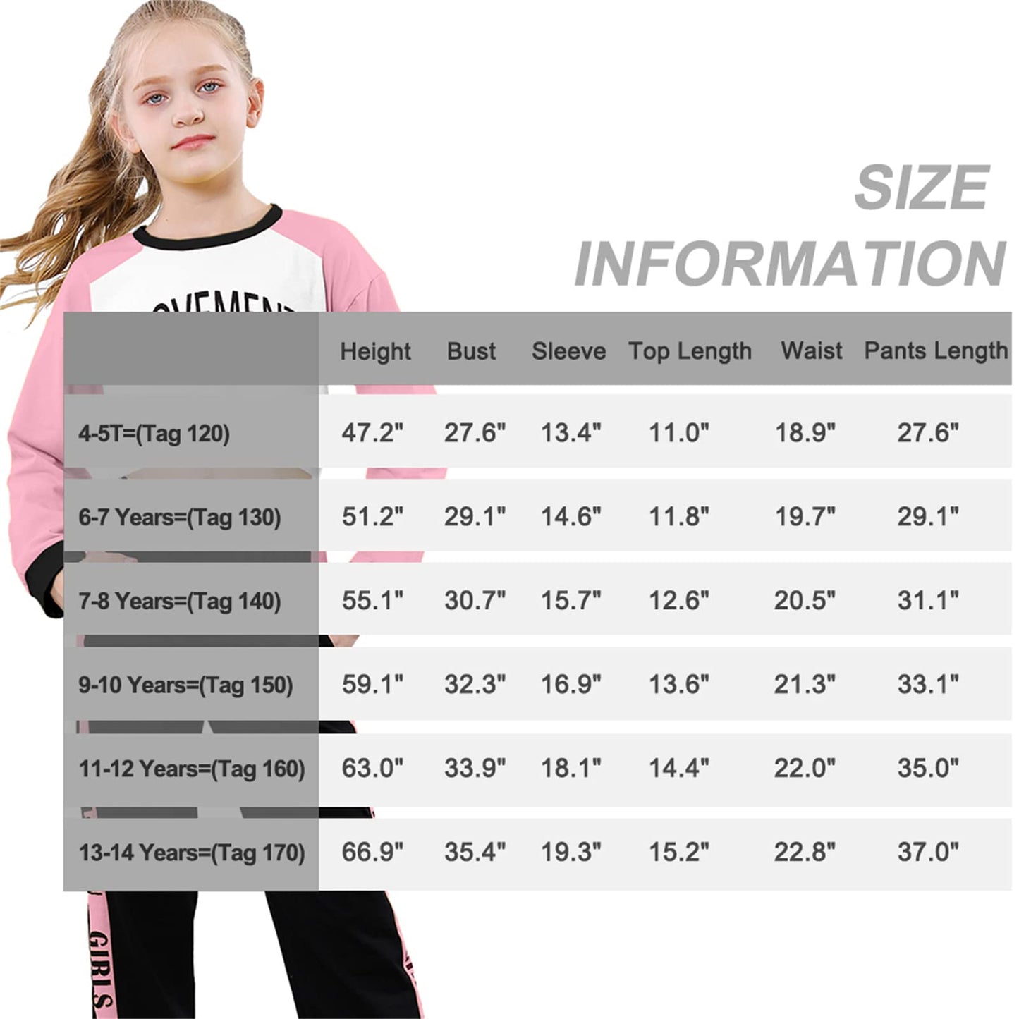 Betusline Girls 2 Piece Outfits Cute Fall Winter Clothing Sets, Pink White，7-8 Years