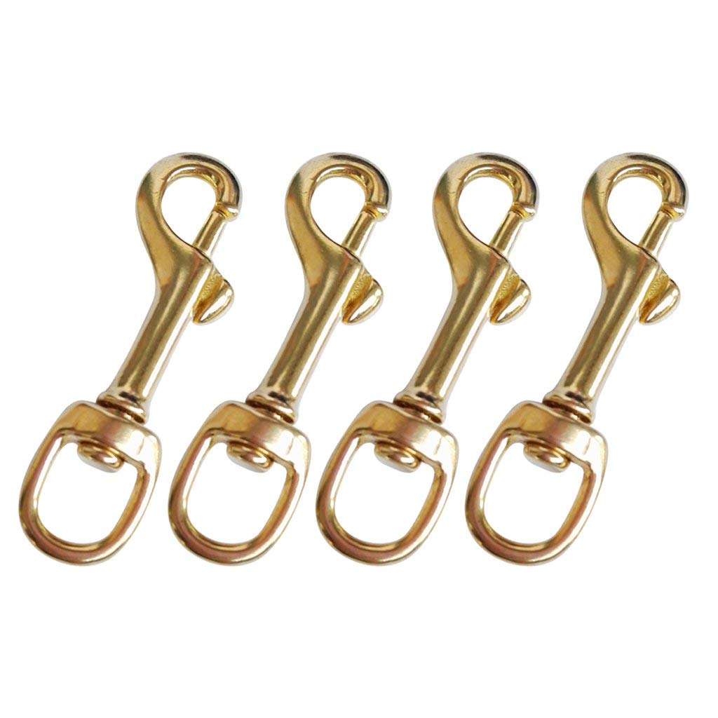 YiMusic 4 Pieces Brass Single Swivel Eye Bolt Snap Hook Buckle Suit for Scuba Diving Dog Clip Equipment Replacement