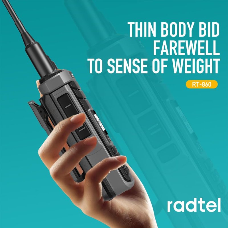 Radtel RT-860 Multi Band Ham Radio HF UHF VHF Dual Band with AM USB LSB CW CB LW MW SW SSB Reception, 1024 Channels, 2000mAh Battery, Type-C Charging (Without SW/MW Antennas)
