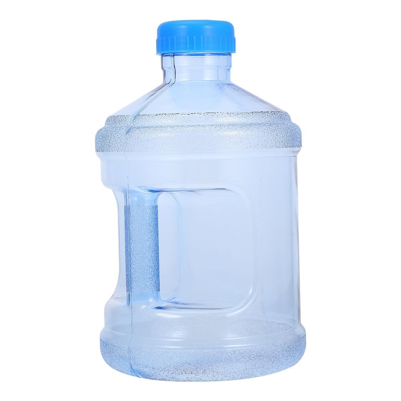 POPETPOP Outdoor Water Jug 3 Liter Transparent Plastic Water Container with Handle and Large Mouth for Camping Hiking Car Use