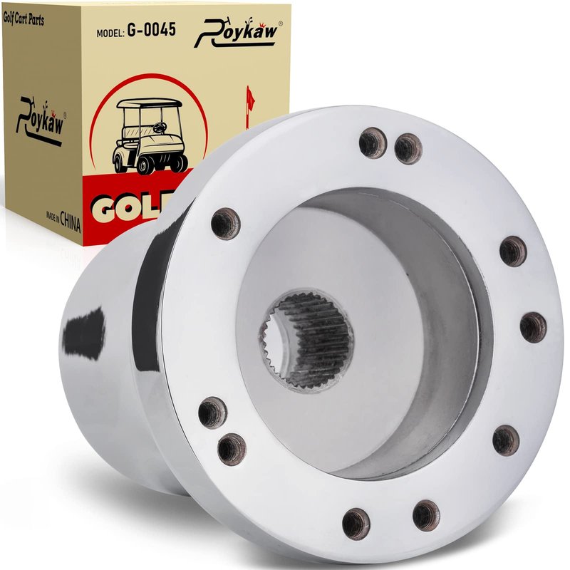 Roykaw Golf Cart Steering Wheel or Hub Adapter for EZGO Club Car Yamaha (for EZGO RXV/TXT Silver)