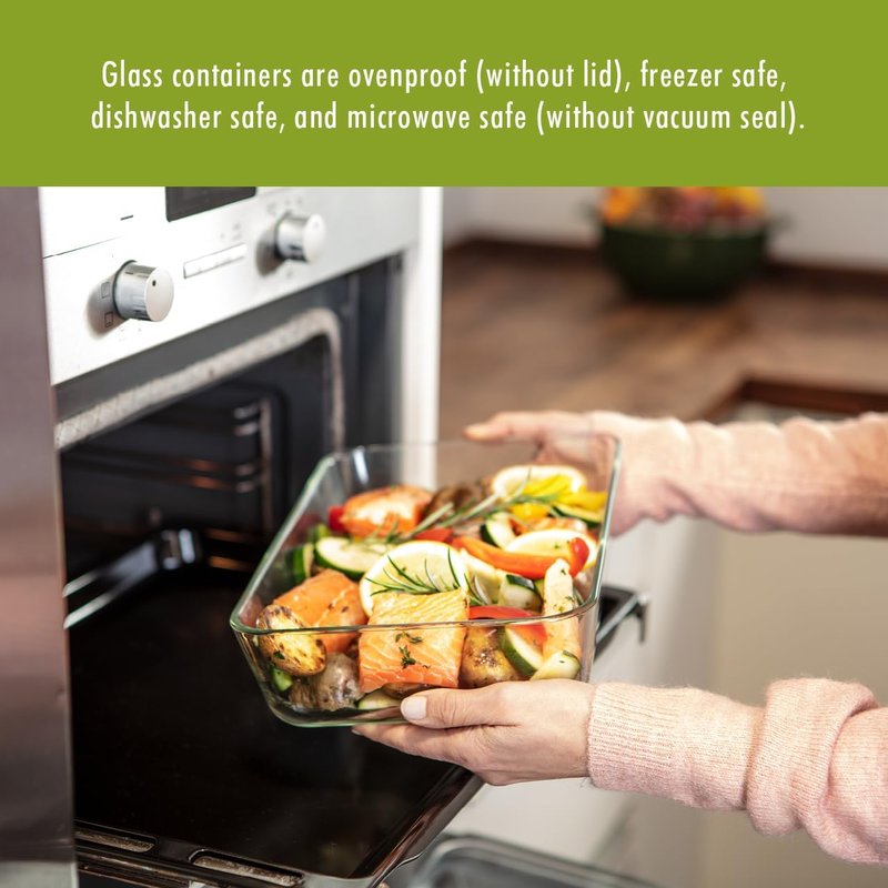 ZWILLING Fresh & Save Glass Vacuum Sealer Containers - 2-Piece Small Set with Airtight Lids