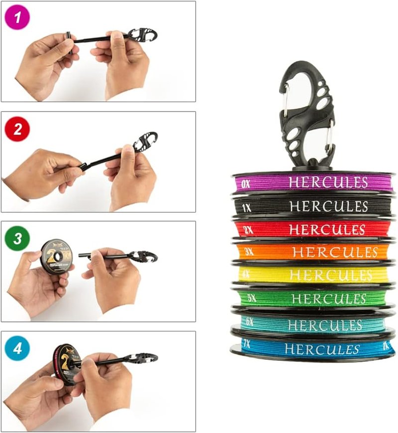 HERCULES Fly Fishing Tippet - 3 Pack with Holder | 55 Yards Durable Line