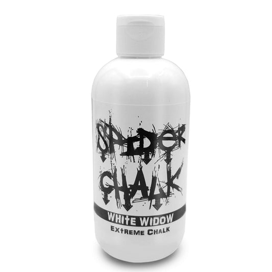 SPIDER CHALK 8oz White Widow Extreme Liquid Chalk Dry Hands for Gym, Powerlifting, Weightlifting - Skin Friendly, Made in The USA