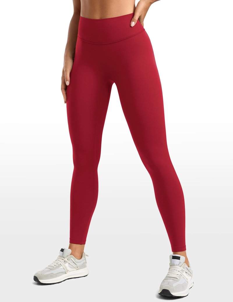 INGIA Womens High Waisted No Front Seam Lounge Yoga Legging 25" Workout Tummy Control Gym Yoga Pants Cerise Medium