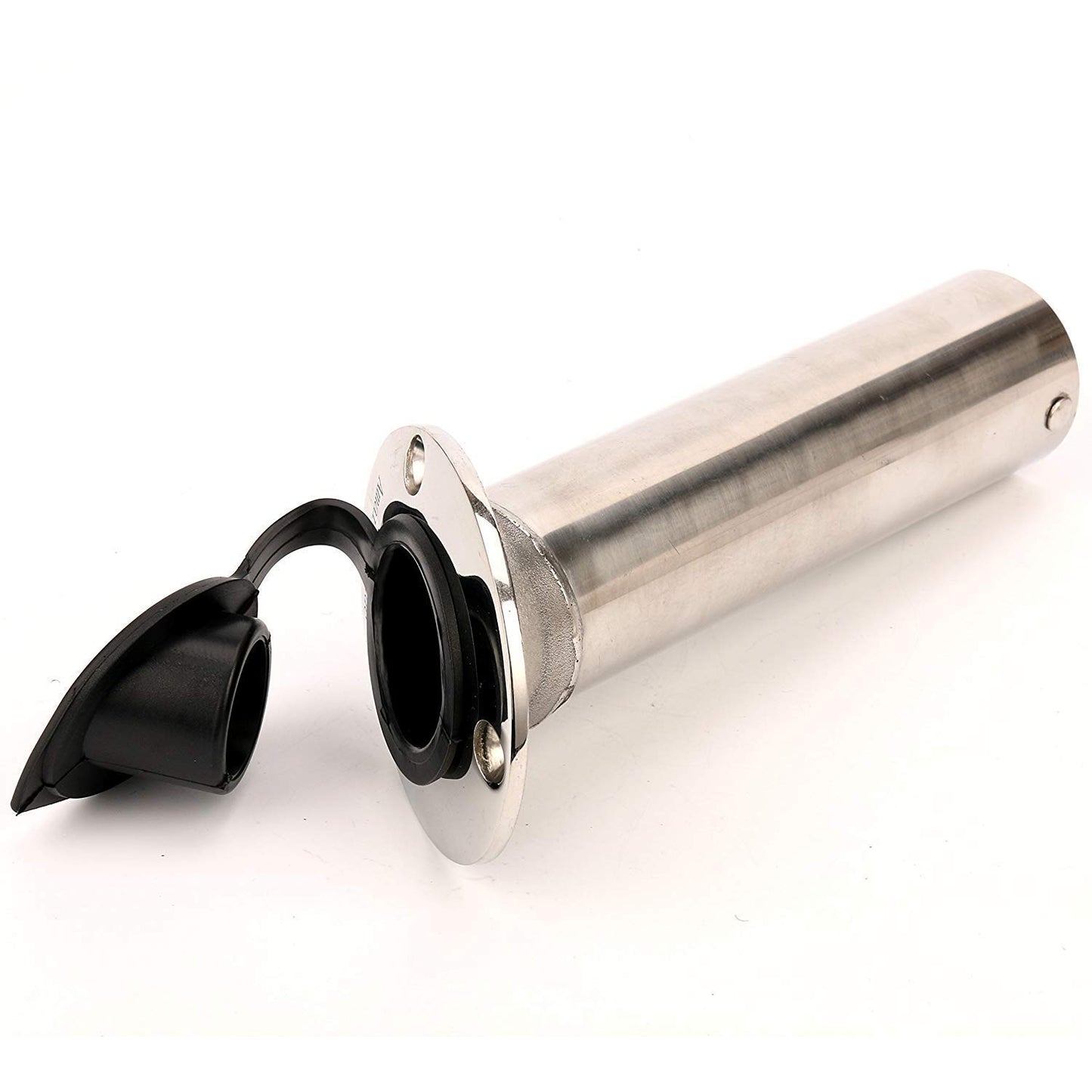 Amarine-made 30 Degree Stainless Steel Heavy Duty Flush Mount Sunshine Resistant Rod Holder Black PVC Cap Liner (2pcs)