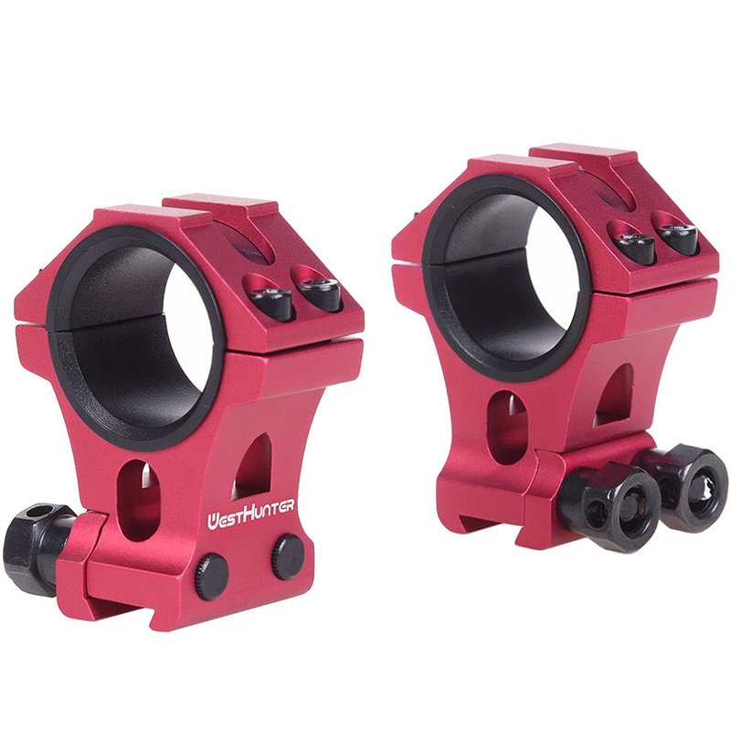 WestHunter Optics Dovetail Scope Rings, 1 Inch 30 mm Tactical Precision Scope Mount | 36 mm Center Height, Red