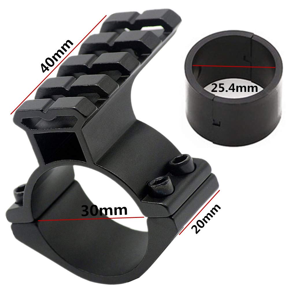 BVGD Scope Barrel Clamp Mount 25.4mm & 30mm Ring Adapter with Weaver Picatinny Rail for Scope Flashlight Laser Sight Optics