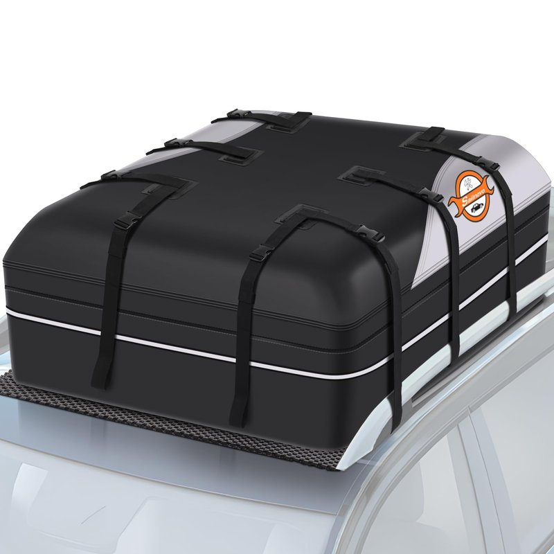 Sailnovo Rooftop Cargo Carrier Waterproof 21 Cubic Feet Car Roof Rack Cargo Carrier Roof Cargo Bag for All Cars with/Without Rack, Includes Anti-Slip Mat, 6 Door Hooks & Luggage Lock