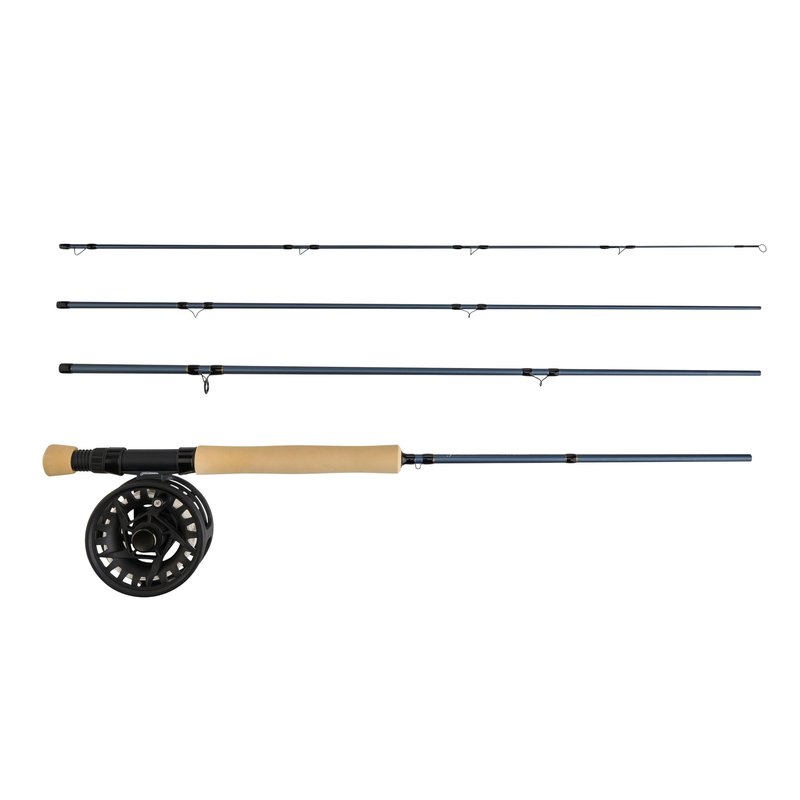 Pflueger President Fly Reel and 8' 4-Piece Fishing Rod Combo, Carbon Composite Rod Blank Construction, EVA Foam Handles