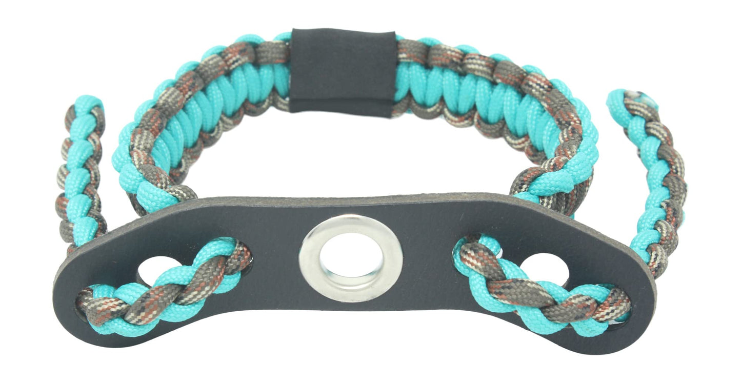 Ten Point Gear Realtree® Paracord Archery Bow Wrist Sling - 100% Full Grain Leather 550 Paracord (T Blue Camo)