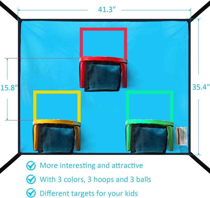 Trampoline Basketball Hoop Set - 3 Hoops & 3 Balls | Lightweight, Easy Install, Universal Fit