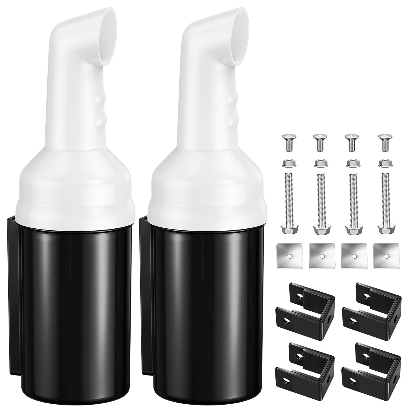 FIXHAWK Golf Cart Sand Bottle with Holder, Universal Sand Bottle for Club Car EZGO Yamaha Golf Cart (1" Tube Bracket), Large Capacity No Drilling (2PCS)