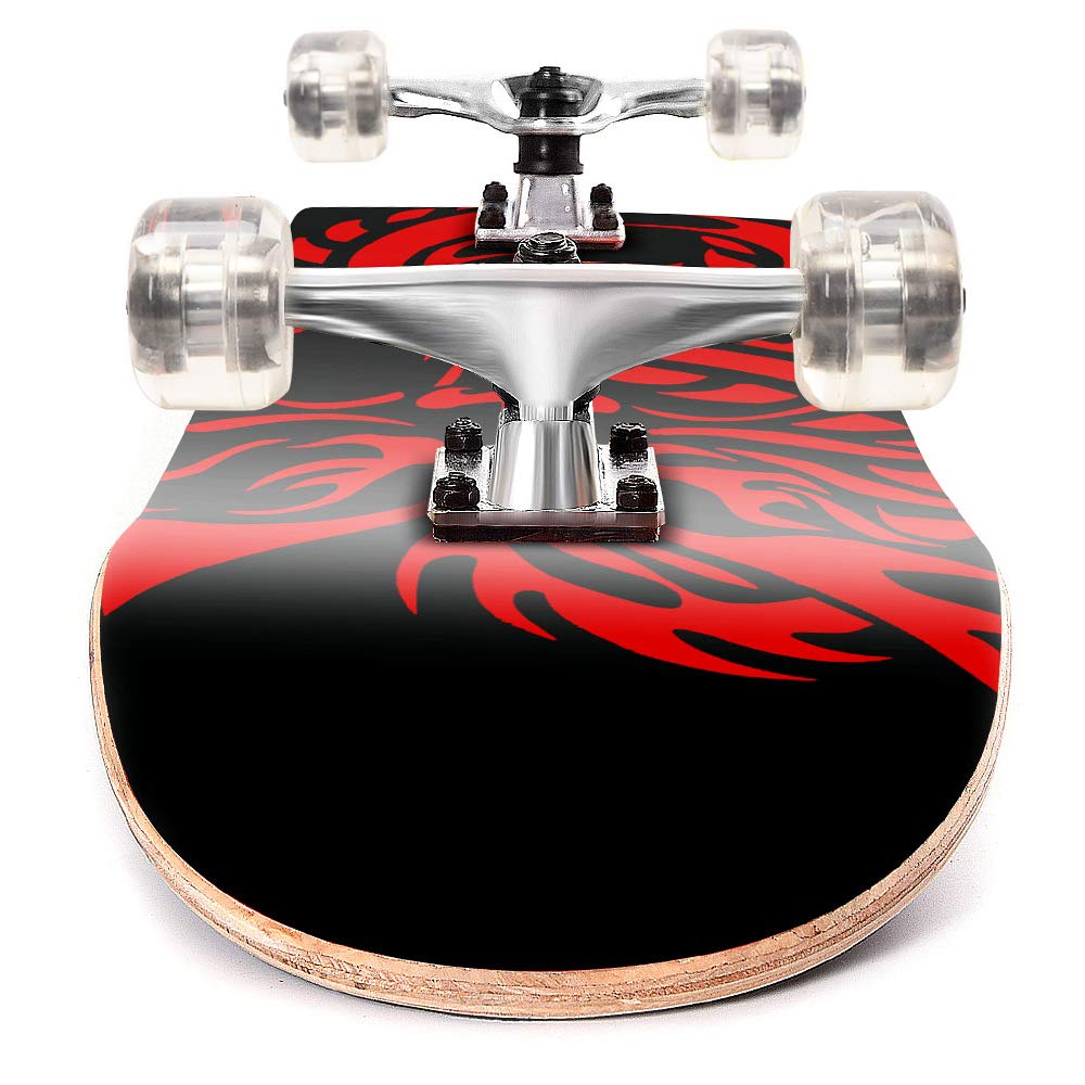 ChromeWheels 31 inch Skateboard Double Kick Skate Board Cruiser Longboard 8 Layer Maple Deck Skateboards for Kids and Beginners