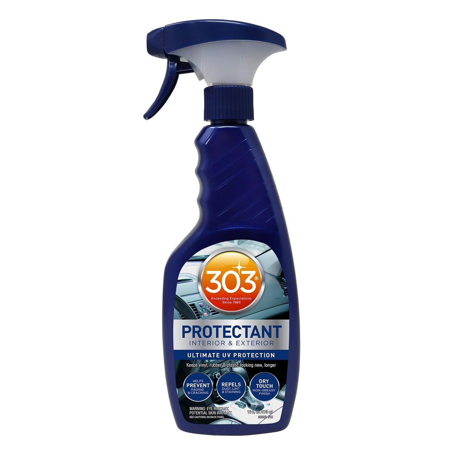 303 Products Automotive Protectant Spray, UV Protection for Car Interior & Exterior – Protects Vinyl, Plastic & Rubber, Repels Dust & Dirt, Matte Finish, 16 oz