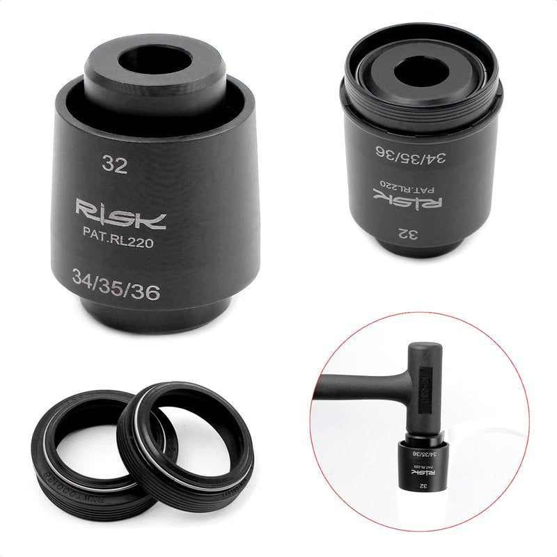 KIEVODE 4 in 1 Dust Seal Installation Tool for Bike Suspension Forks - Bicycle Fork Dust Seal Driver Wiper Installation Tool Guide for 32mm 34mm 35mm 36mm Fox Rockshox and More