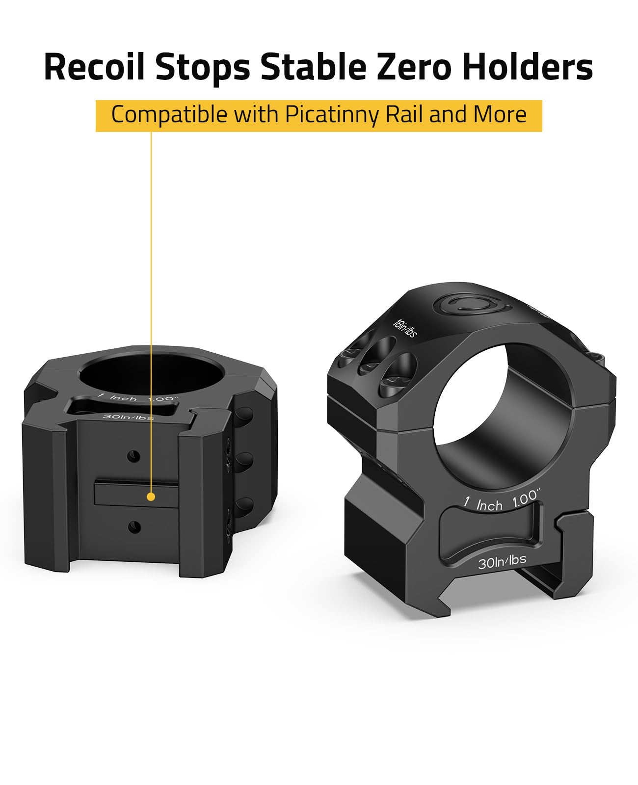 CVLIFE Precision Scope Rings Mount - 1 inch Scope Rings for Picatinny Rail and More - 20mm Medium Profile Mount - 2 Pieces