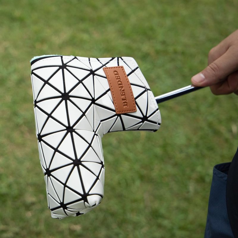 BAIRBRE Golf Putter Covers,Blade Putter Cover Mallet Putter Haedcovers Leather Golf Club Covers Putter Headcover with Magnetic for Scotty Cameron Taylormade Titleist Odyssey,White