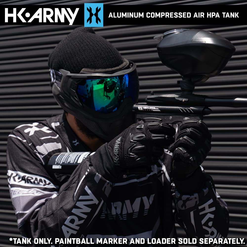 HK Army 48ci/3000psi Aluminum Compressed Air HPA Tank - Refillable High Pressure System for Paintball & Airsoft Gear - Black