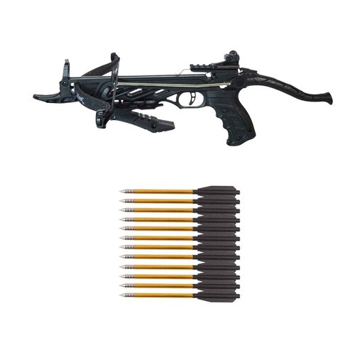 SAS Rogue 80 Pound Self-Cocking Pistol Crossbow (Pistol Crossbow with Grip + 27 Arrows)