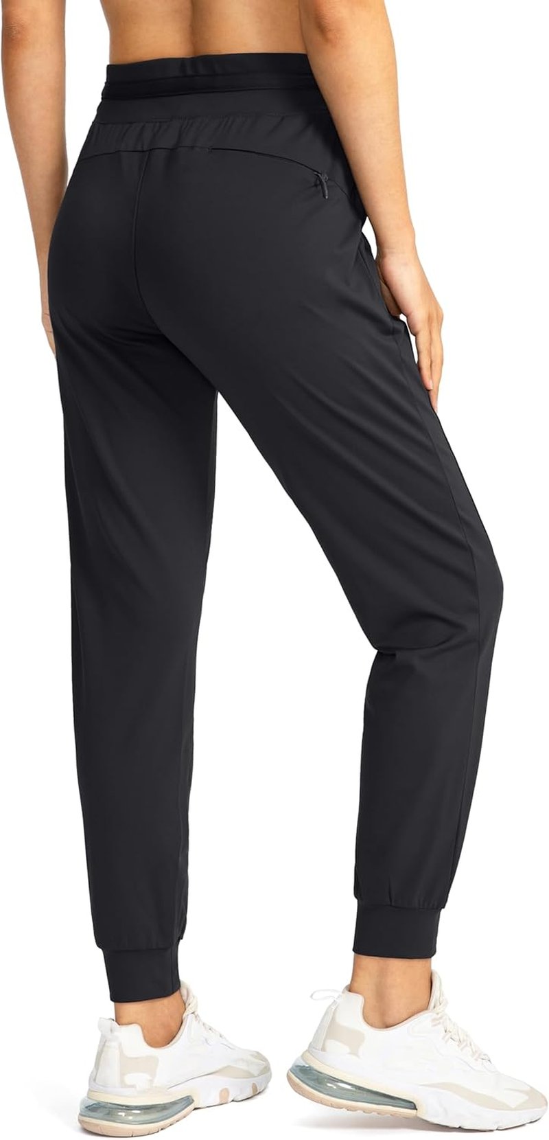 Women's High-Waisted Jogger Pants - Athletic Tapered Sweatpants with Zipper Pockets | Comfortable Workout & Lounge Wear