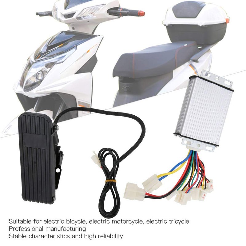 Keenso Controller Brush, 48V 1000W Brush Controller with Foot Pedal Kit for Electric Motorcycle, Tricycle, Scooter Maintenance Use