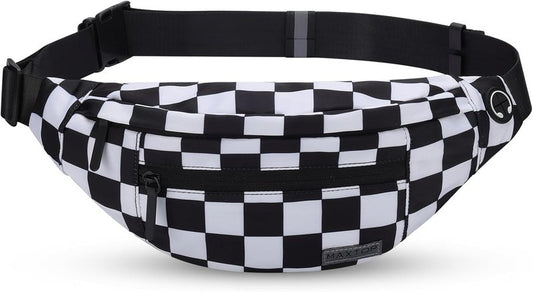 MAXTOP Large Crossbody Fanny Pack - 4-Zipper Pockets for Sports, Travel & Casual Use | Hands-Free Waist Bag for All Phones