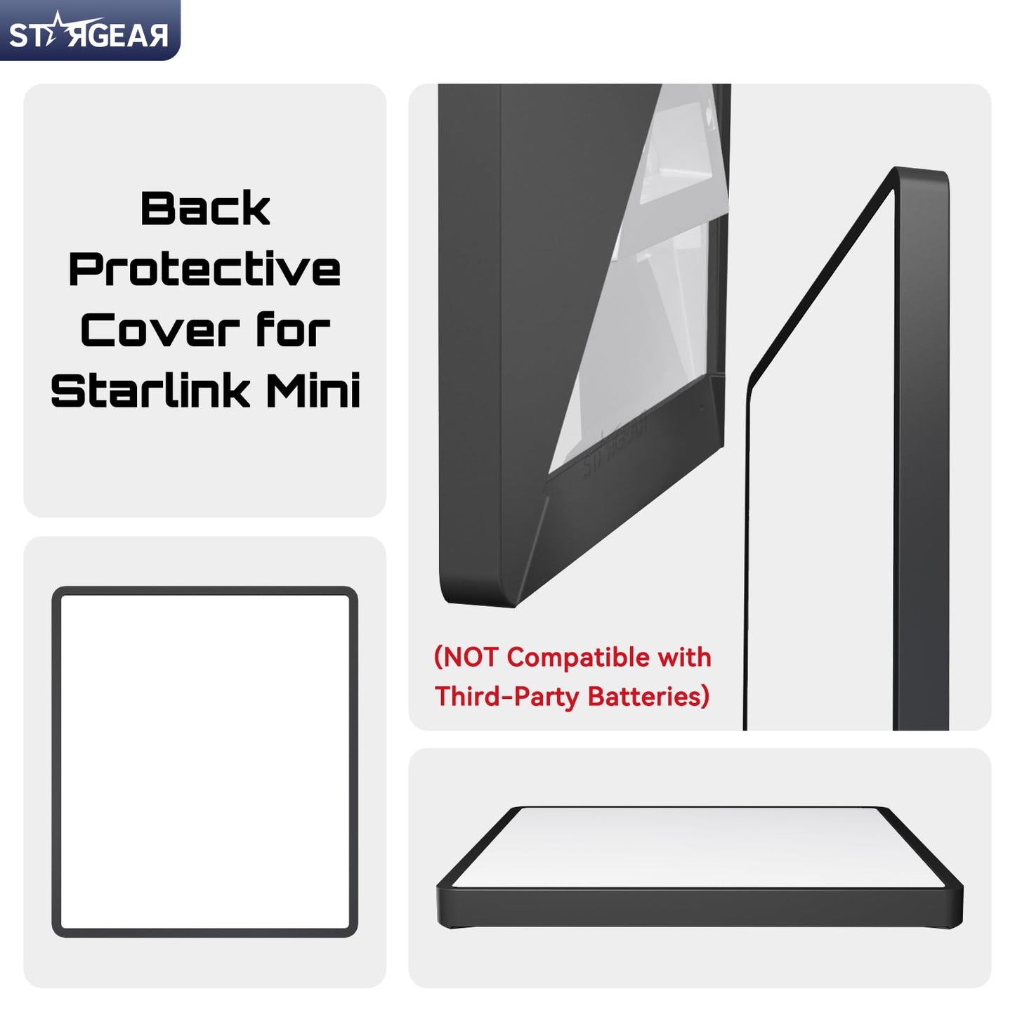 Stargear Starlink Mini Case, Mini Protective Cover Liquid Silicone Case for Starlink Satellite Dish, Accessories for Starlink Portable Protective Cover Shell with Black Sticker (Black)