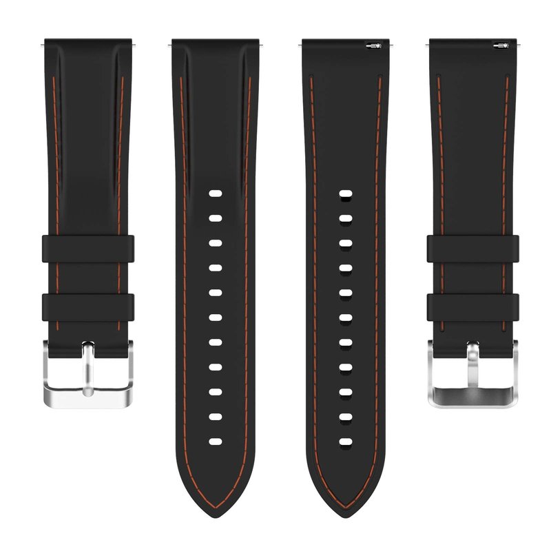 AWADUO Compatible For TicWatch Pro 3 Replacement Band, Replacement Silicone Wrist Strap Band For TicWatch Pro 3/3 LTE, Soft And Durable(Silicone Black)