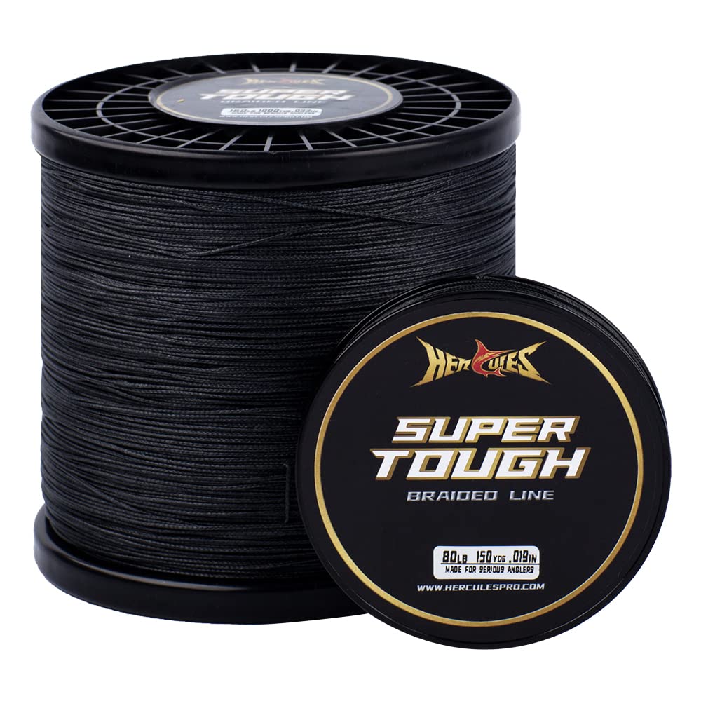HERCULES Super Tough Braided Fishing Line 25 pounds Test Black 25LB (150 Yards) - 4 Strands