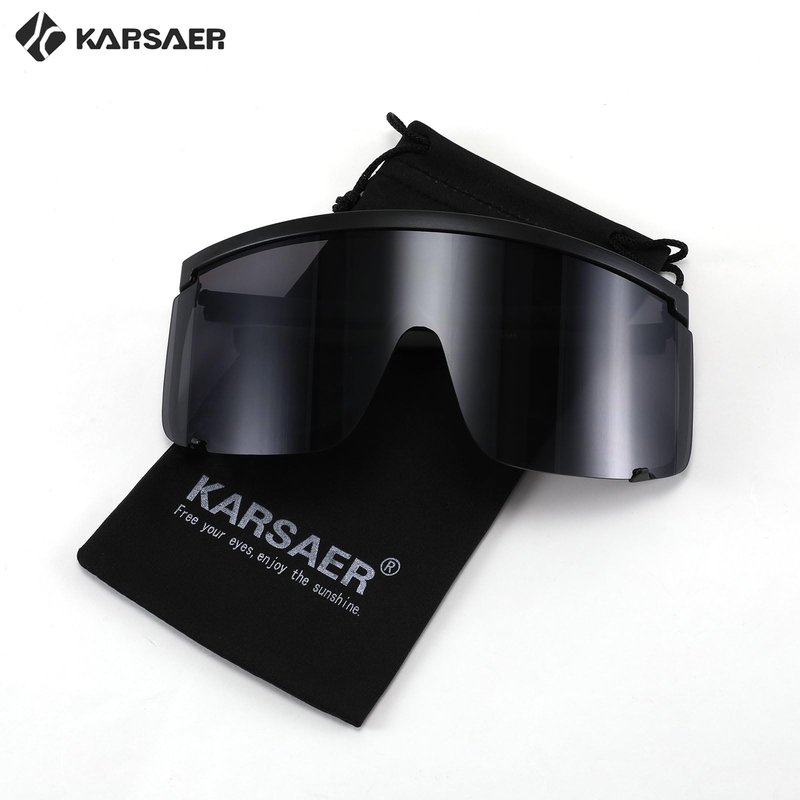 Karsaer Vision Shield Sunglasses for Men Women Oversized Neon 80s 90s Visor Shades Sports Style Outdoor Cycling Ski