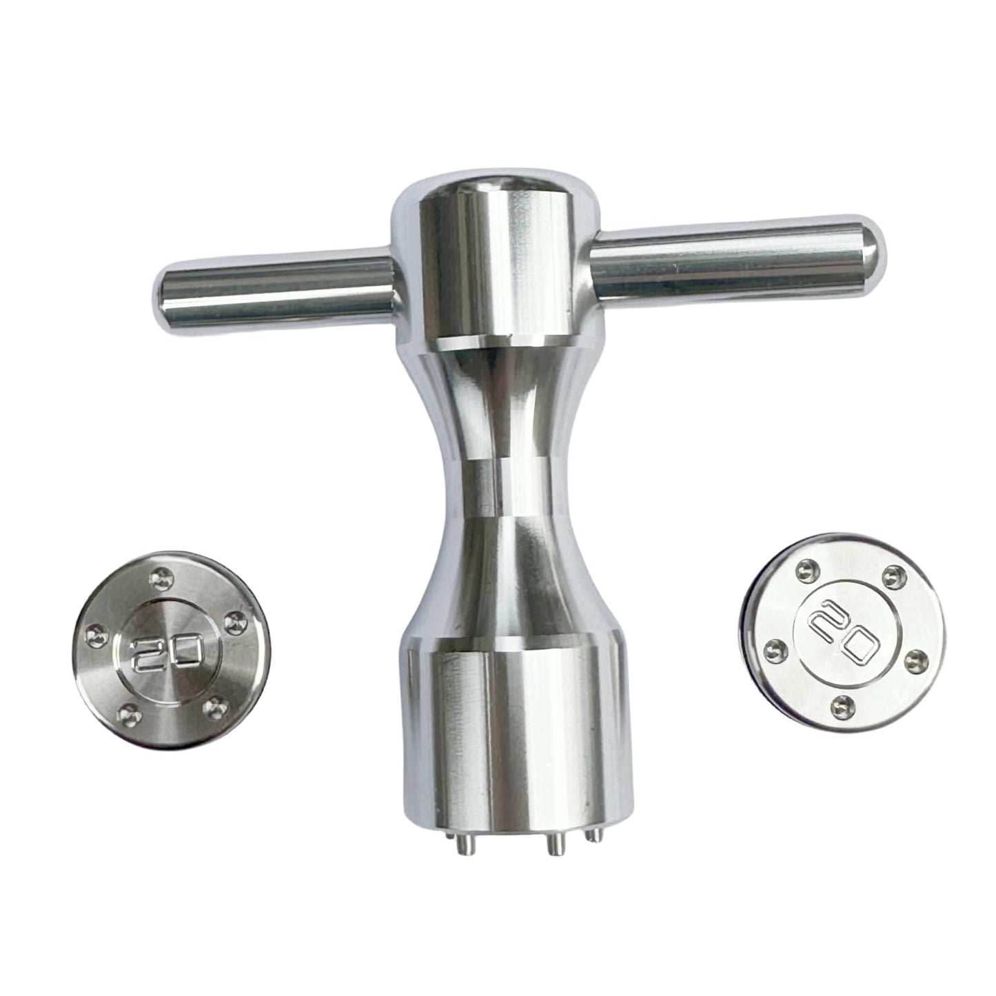 CHILXE 2pcs Golf Putter Weights 20g with Wrench Tool Kit Compatible with Scotty Cameron Newport Phamtom GoLo Futura Putters, Silver Golf Weights with Plastic Case