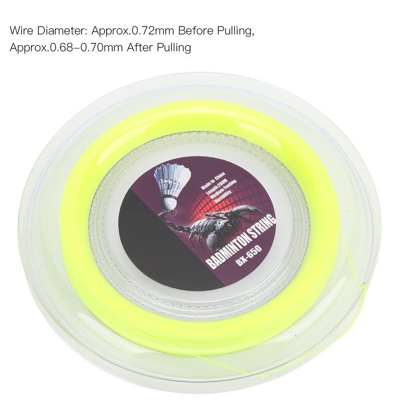 Badminton Racket String, 0.72mm 200m High Elastic Multifilament Fiber Badminton Racquets Line for Repairing