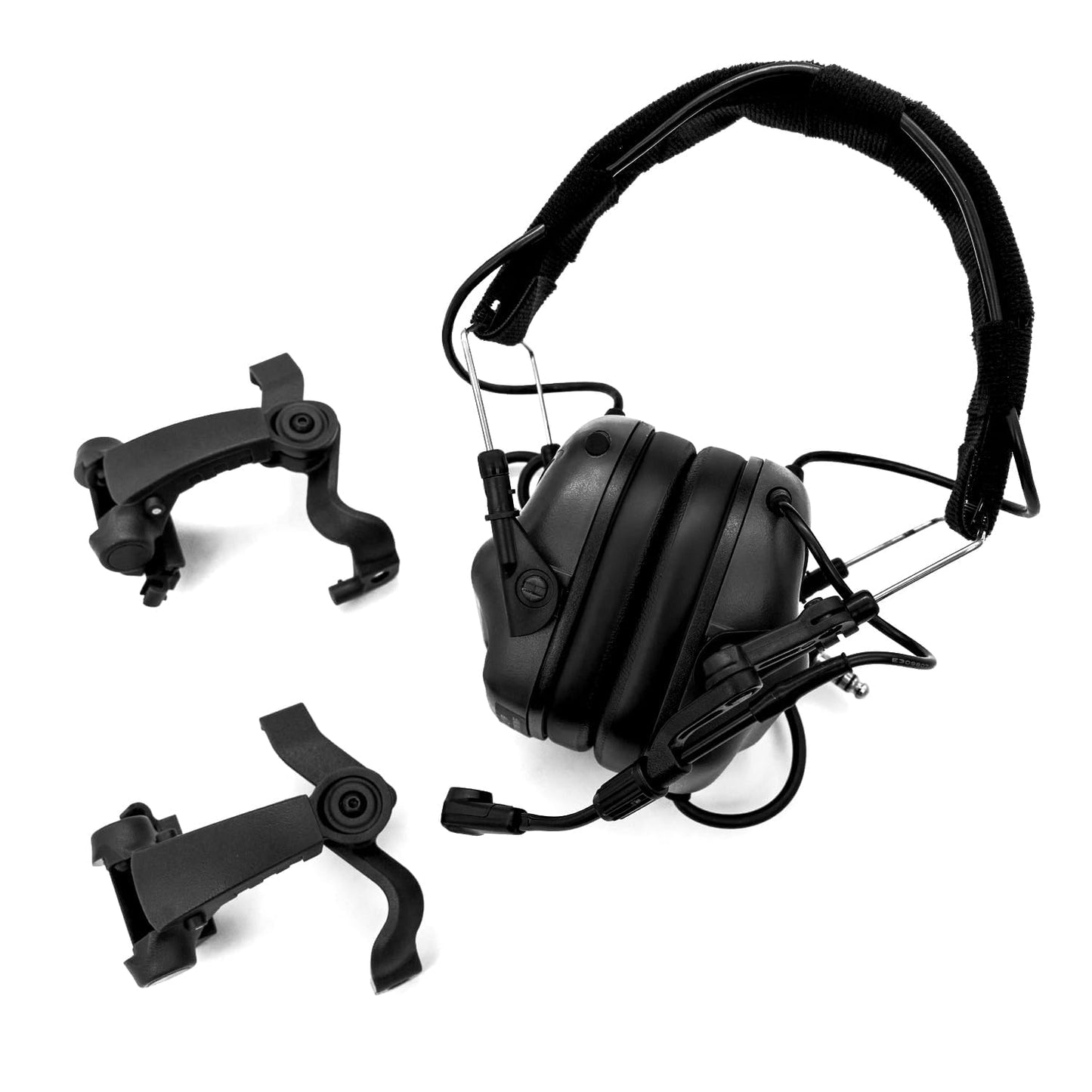 EARMOR M32X Tactical Communication Headset with ARC Rail Helmet Mount Adapters - Noise-Canceling for Shooting and Outdoor Activities