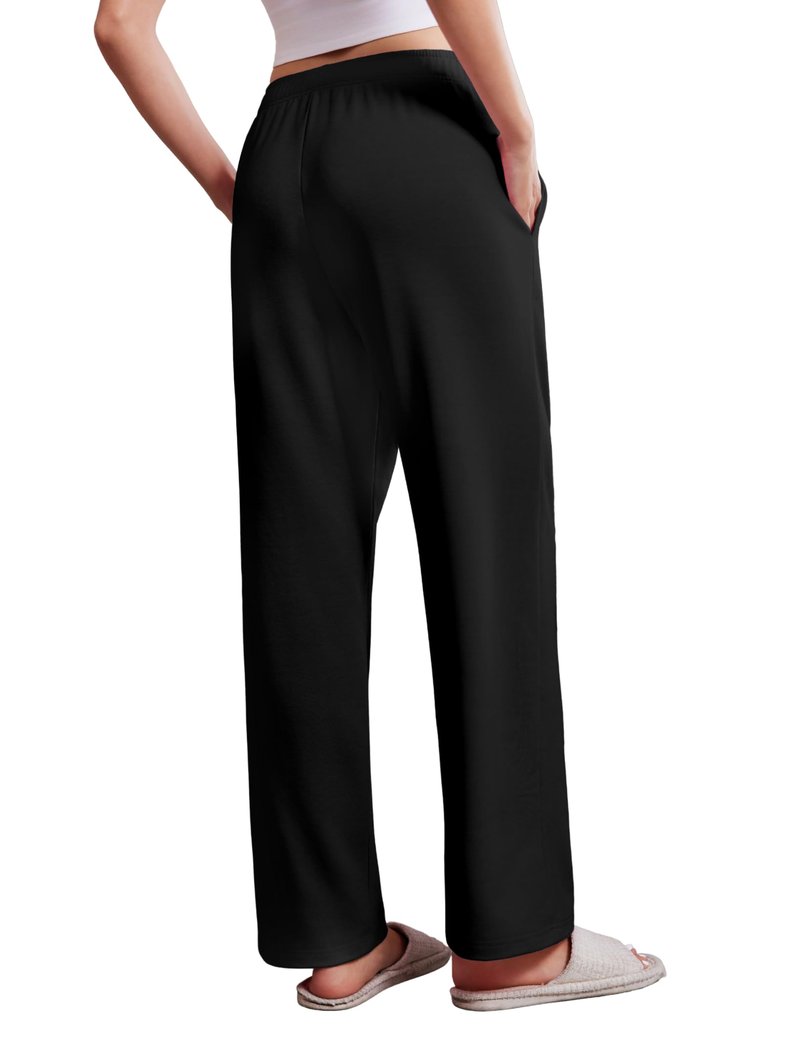 Deyeek Womens Tear Away Pants for Post Hip Surgery Recovery Snap On Pants Breakaway Surgical Zipper Sweatpants with Pockets Black