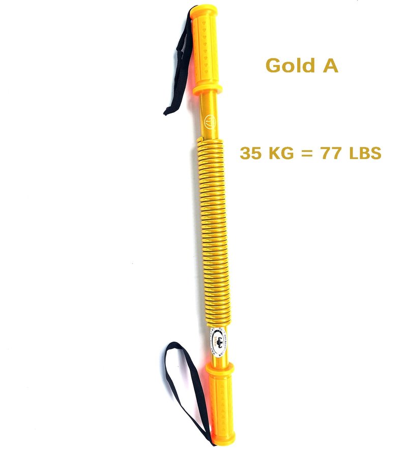 HAOYING Gold Power Twister Bar Arm Shoulder Upper Body Chest Builder Strengthener Spring Exercise Bicep Blaster(110 kg - 242 lbs)