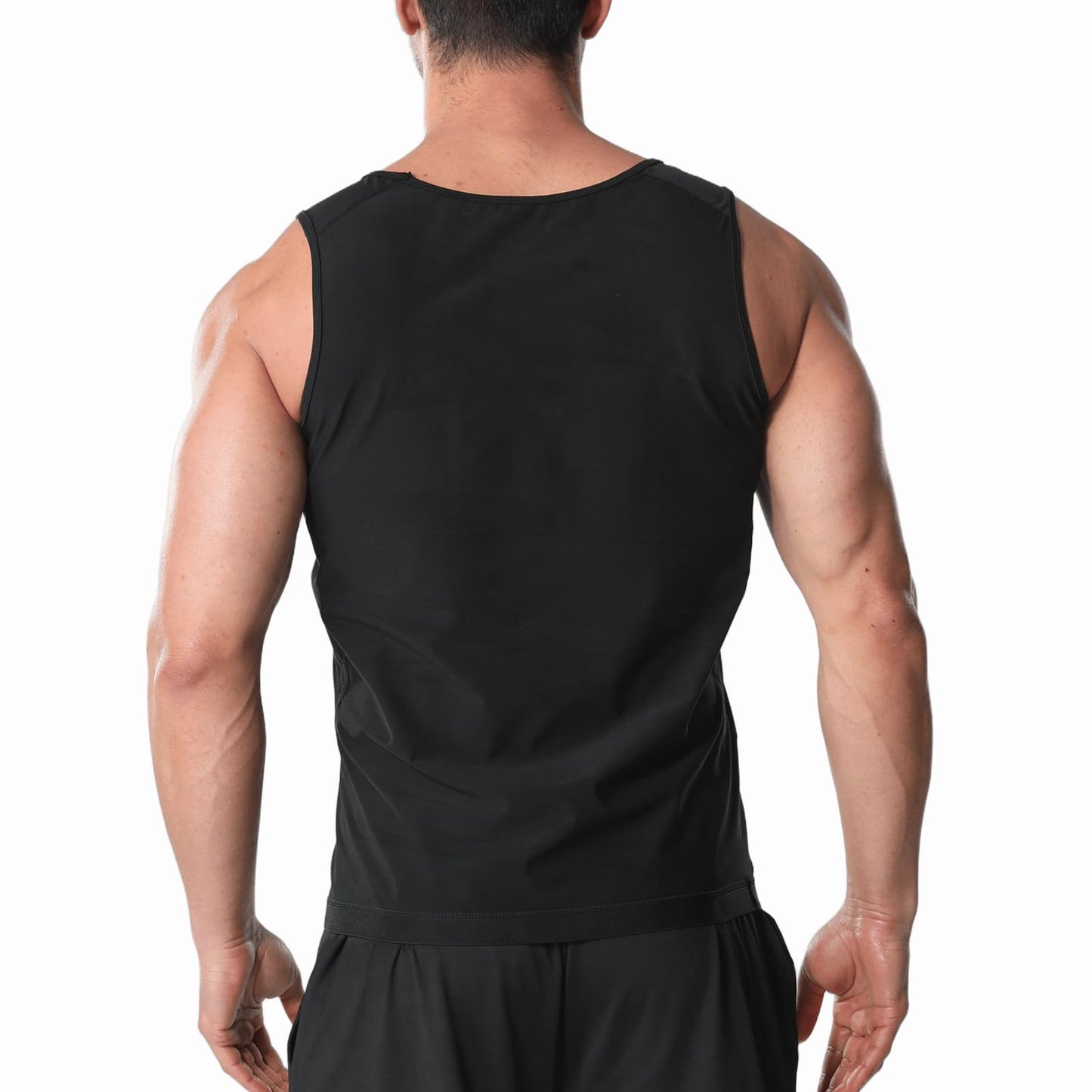 Towintec Sauna Vest for Men Waist Trainer Sauna Shirt Sweat Heat Trapping Compression Sleeveless Shirts Pullover Sweat Enhancing Weight Loss Workout Shapewear Top for Gym Exercise Sport(Blue,L/XL)