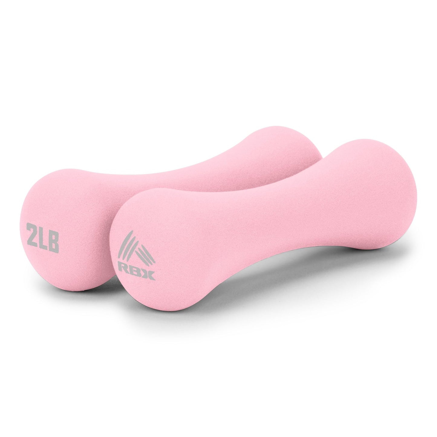 RBX Hand Weights, Neoprene Hand Weights for Home Workouts, Cardio & Strength Training, Home Gym Equipment (Light Pink, 4LB (2lb each))