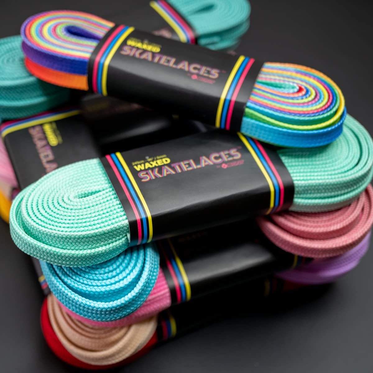 Bont Skates Waxed Laces - 6mm & 8mm - 47" 71" 79" 96" 108" - Tickle Blue (6mm Wide / 79 inch / 200 cm)
