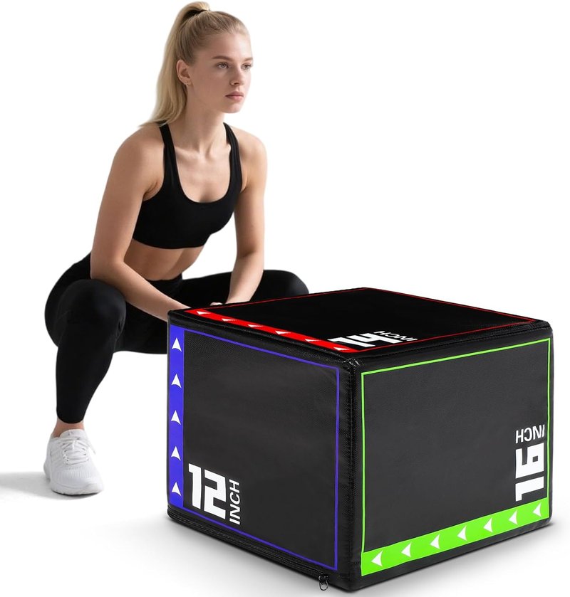 Plyometric Jump Box - 3 in 1 Heavy Duty Foam for Home Gym | Non-Slip PVC Leather, Easy to Clean for HIIT & Strength Training